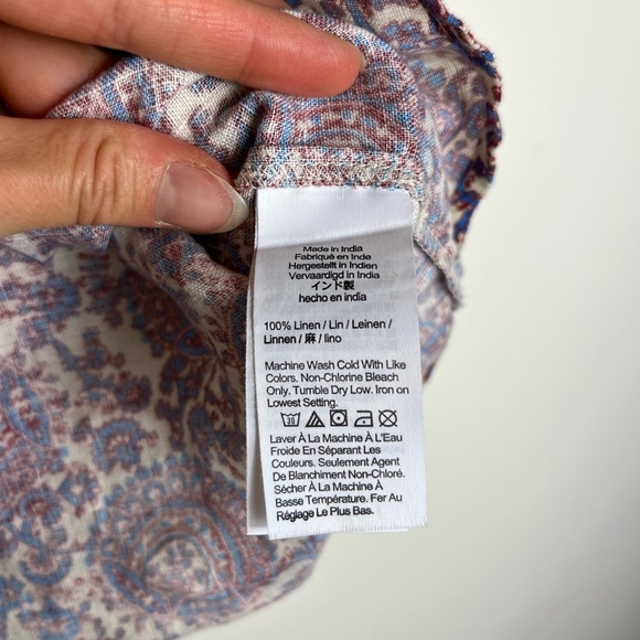 NWT J.Crew Fleur Cotton Paisley Top XS Button Back Cottagecore Romantic Ruffle - Picture 5 of 12